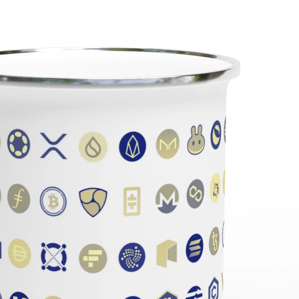 'Manifold' Logos Enamel Mug – Blue and Lemon